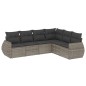 vidaXL 6-tlg. Garten-Sofagarnitur mit Kissen Grau Poly Rattan vidaXL 6-tlg. Garten-Sofagarnitur mit Kissen Grau Poly Rattan