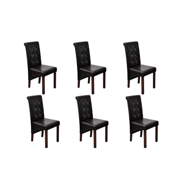 vidaXL Esszimmerstühle 6 Stk. Braun Kunstleder vidaXL Esszimmerstühle 6 Stk. Braun Kunstleder