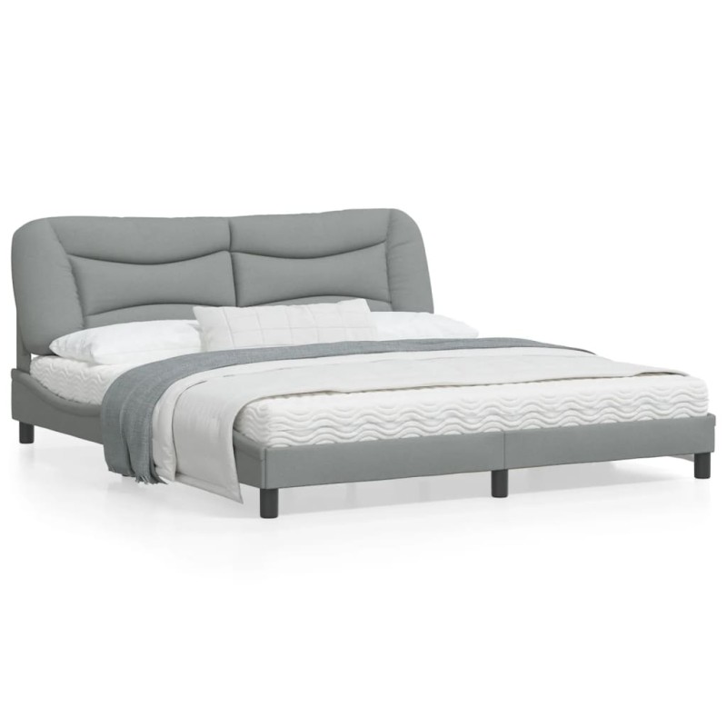 vidaXL Bettgestell mit LED Dunkelgrau 180x200 cm Stoff vidaXL Bettgestell mit LED Dunkelgrau 180x200 cm Stoff