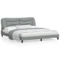 vidaXL Bettgestell mit LED Dunkelgrau 180x200 cm Stoff vidaXL Bettgestell mit LED Dunkelgrau 180x200 cm Stoff