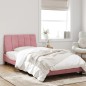 vidaXL Bettgestell mit Kopfteil Rosa 100x200 cm Samt vidaXL Bettgestell mit Kopfteil Rosa 100x200 cm Samt