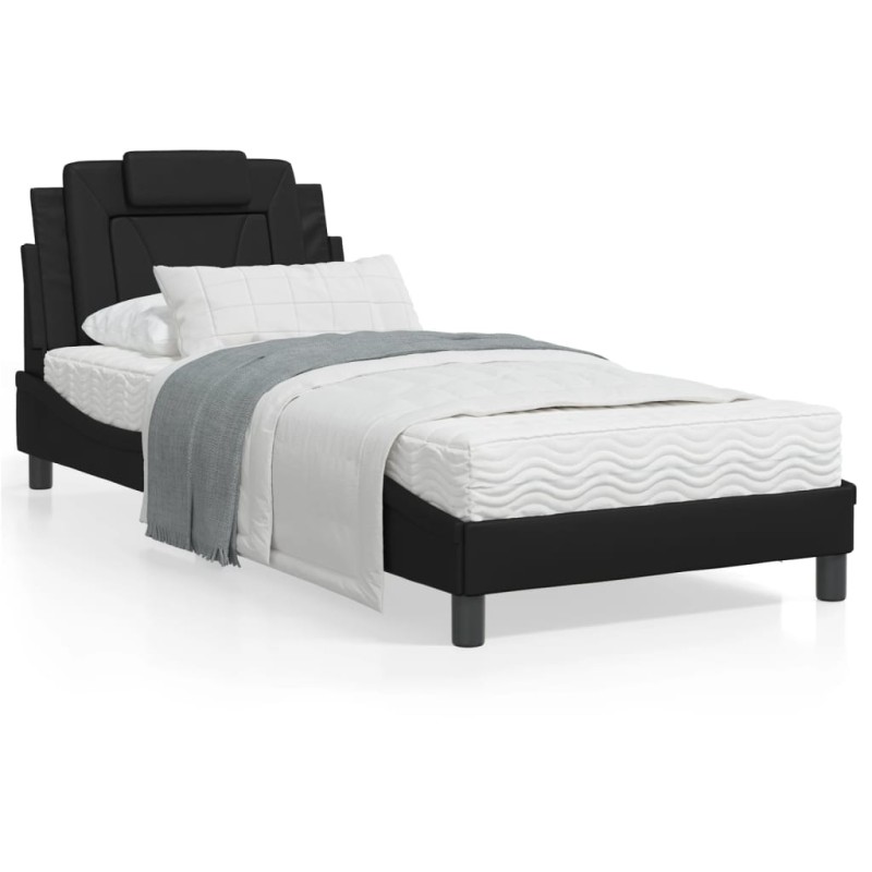 vidaXL Bettgestell mit Kopfteil Schwarz 80x200 cm Kunstleder vidaXL Bettgestell mit Kopfteil Schwarz 80x200 cm Kunstleder