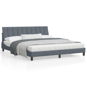 vidaXL Bettgestell mit Kopfteil Dunkelgrau 180x200 cm Samt