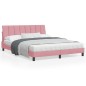 vidaXL Bettgestell mit Kopfteil Rosa 160x200 cm Samt vidaXL Bettgestell mit Kopfteil Rosa 160x200 cm Samt