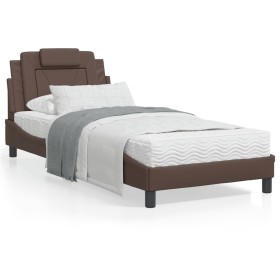 vidaXL Bettgestell mit Kopfteil Braun 80x200 cm Kunstleder