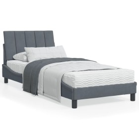 vidaXL Bettgestell mit Kopfteil Dunkelgrau 90x200 cm Samt