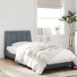 vidaXL Bettgestell mit Kopfteil Dunkelgrau 90x200 cm Samt vidaXL Bettgestell mit Kopfteil Dunkelgrau 90x200 cm Samt