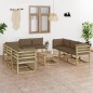 9-tlg. Garten-Lounge-Set mit Kissen Imprägniertes Kiefernholz 9-tlg. Garten-Lounge-Set mit Kissen Imprägniertes Kiefernholz