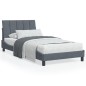 vidaXL Bettgestell mit Kopfteil Dunkelgrau 100x200 cm Samt vidaXL Bettgestell mit Kopfteil Dunkelgrau 100x200 cm Samt