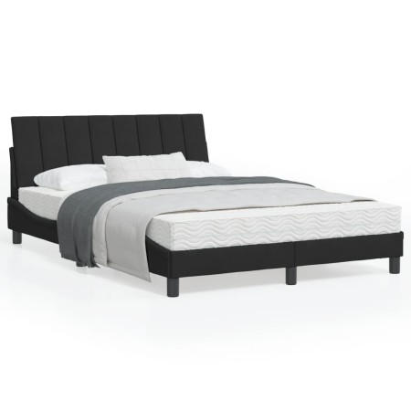 vidaXL Bettgestell mit Kopfteil Schwarz 140x200 cm Samt