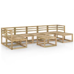 8-tlg. Garten-Lounge-Set Grün Imprägniertes Kiefernholz