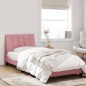 vidaXL Bettgestell mit Kopfteil Rosa 80x200 cm Samt vidaXL Bettgestell mit Kopfteil Rosa 80x200 cm Samt