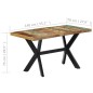 vidaXL Esstisch 140x70x75 cm Altholz Massiv vidaXL Esstisch 140x70x75 cm Altholz Massiv
