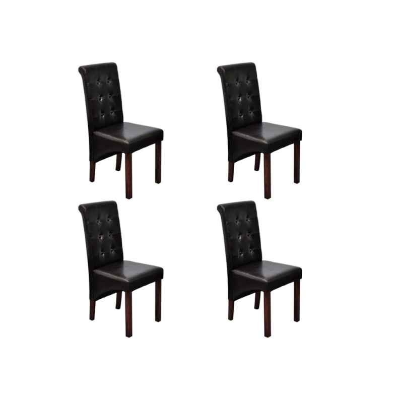 vidaXL Esszimmerstühle 4 Stk. Braun Kunstleder vidaXL Esszimmerstühle 4 Stk. Braun Kunstleder