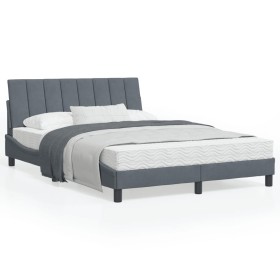 vidaXL Bettgestell mit Kopfteil Dunkelgrau 120x200 cm Samt