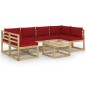 7-tlg. Garten-Lounge-Set mit Kissen Imprägniertes Kiefernholz 7-tlg. Garten-Lounge-Set mit Kissen Imprägniertes Kiefernholz