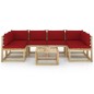 7-tlg. Garten-Lounge-Set mit Kissen Imprägniertes Kiefernholz 7-tlg. Garten-Lounge-Set mit Kissen Imprägniertes Kiefernholz