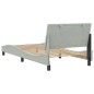 vidaXL Bettgestell mit Kopfteil Hellgrau 100x200 cm Samt vidaXL Bettgestell mit Kopfteil Hellgrau 100x200 cm Samt