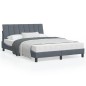 vidaXL Bettgestell mit Kopfteil Dunkelgrau 140x200 cm Samt vidaXL Bettgestell mit Kopfteil Dunkelgrau 140x200 cm Samt