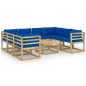 9-tlg. Garten-Lounge-Set mit Kissen Imprägniertes Kiefernholz 9-tlg. Garten-Lounge-Set mit Kissen Imprägniertes Kiefernholz