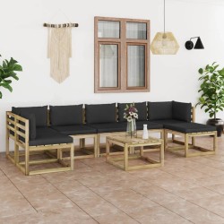 vidaXL 8-tlg. Garten-Lounge-Set mit Kissen Imprägniertes Kiefernholz