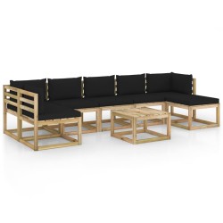 vidaXL 8-tlg. Garten-Lounge-Set mit Kissen Imprägniertes Kiefernholz