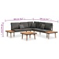 vidaXL 4-tlg. Garten-Lounge-Set mit Auflagen Massivholz Akazie vidaXL 4-tlg. Garten-Lounge-Set mit Auflagen Massivholz Akazie