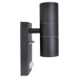 LED-Wandleuchte Edelstahl Zylinderform Schwarz mit Sensor LED-Wandleuchte Edelstahl Zylinderform Schwarz mit Sensor