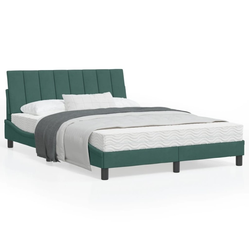 vidaXL Bettgestell mit Kopfteil Dunkelgrün 120x200 cm Samt vidaXL Bettgestell mit Kopfteil Dunkelgrün 120x200 cm Samt