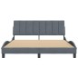 vidaXL Bettgestell mit Kopfteil Dunkelgrau 160x200 cm Samt vidaXL Bettgestell mit Kopfteil Dunkelgrau 160x200 cm Samt