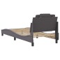 vidaXL Bettgestell mit Kopfteil Grau 80x200 cm Kunstleder vidaXL Bettgestell mit Kopfteil Grau 80x200 cm Kunstleder