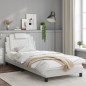 vidaXL Bettgestell mit Kopfteil Weiß 90x190 cm Kunstleder vidaXL Bettgestell mit Kopfteil Weiß 90x190 cm Kunstleder