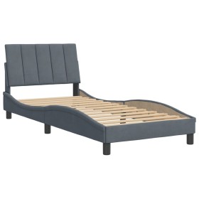 vidaXL Bettgestell mit Kopfteil Dunkelgrau 80x200 cm Samt