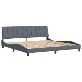 vidaXL Bettgestell mit Kopfteil Dunkelgrau 200x200 cm Samt