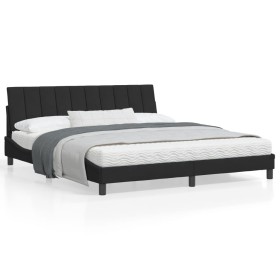 vidaXL Bettgestell mit Kopfteil Schwarz 180x200 cm Samt