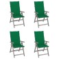 Verstellbare Gartenstühle 4 Stk. mit Auflagen Massivholz Akazie Verstellbare Gartenstühle 4 Stk. mit Auflagen Massivholz Akazie