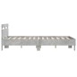 vidaXL Bettgestell mit Kopfteil LED-Beleuchtung Betongrau 135x190 cm vidaXL Bettgestell mit Kopfteil LED-Beleuchtung Betongrau 135x190 cm