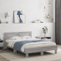 vidaXL Bettgestell mit Kopfteil LED-Beleuchtung Grau Sonoma 135x190 cm vidaXL Bettgestell mit Kopfteil LED-Beleuchtung Grau Sonoma 135x190 cm