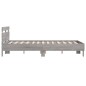 vidaXL Bettgestell mit Kopfteil LED-Beleuchtung Grau Sonoma 135x190 cm vidaXL Bettgestell mit Kopfteil LED-Beleuchtung Grau Sonoma 135x190 cm