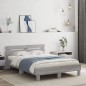 vidaXL Bettgestell mit Kopfteil LED-Beleuchtung Grau Sonoma 120x190 cm vidaXL Bettgestell mit Kopfteil LED-Beleuchtung Grau Sonoma 120x190 cm
