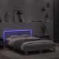 vidaXL Bettgestell mit Kopfteil LED-Beleuchtung Grau Sonoma 120x190 cm vidaXL Bettgestell mit Kopfteil LED-Beleuchtung Grau Sonoma 120x190 cm