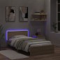 vidaXL Bettgestell mit Kopfteil & LED-Leuchten Sonoma-Eiche 100x200 cm vidaXL Bettgestell mit Kopfteil & LED-Leuchten Sonoma-Eiche 100x200 cm