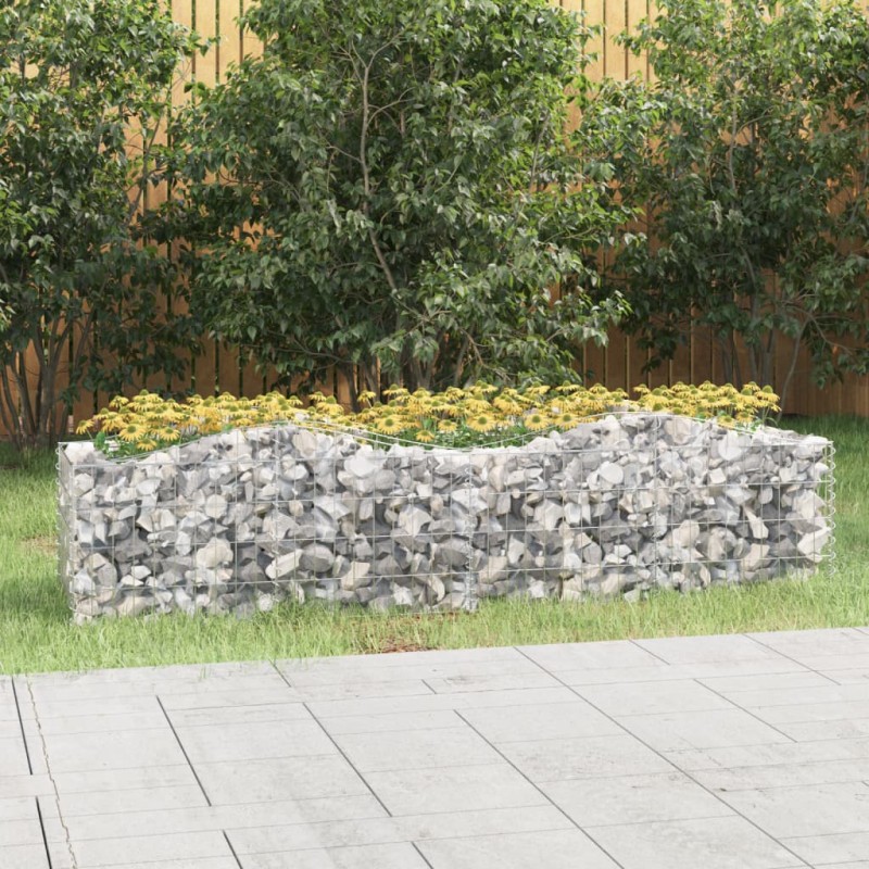 vidaXL Gabionen-Hochbeet mit Hochbogen 200x50x50 cm Verzinktes Eisen vidaXL Gabionen-Hochbeet mit Hochbogen 200x50x50 cm Verzinktes Eisen