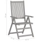 Verstellbare Gartenstühle 4 Stk. mit Auflagen Massivholz Akazie Verstellbare Gartenstühle 4 Stk. mit Auflagen Massivholz Akazie