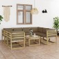 9-tlg. Garten-Lounge-Set mit Kissen Imprägniertes Kiefernholz 9-tlg. Garten-Lounge-Set mit Kissen Imprägniertes Kiefernholz