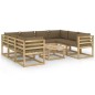 9-tlg. Garten-Lounge-Set mit Kissen Imprägniertes Kiefernholz 9-tlg. Garten-Lounge-Set mit Kissen Imprägniertes Kiefernholz
