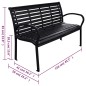 vidaXL Gartenbank Schwarz 116 cm Stahl und WPC vidaXL Gartenbank Schwarz 116 cm Stahl und WPC