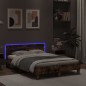 vidaXL Bettgestell mit Kopfteil LED-Beleuchtung Räuchereiche 120x190cm vidaXL Bettgestell mit Kopfteil LED-Beleuchtung Räuchereiche 120x190cm
