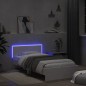vidaXL Bettgestell mit Kopfteil und LED-Leuchten Weiß 100x200 cm vidaXL Bettgestell mit Kopfteil und LED-Leuchten Weiß 100x200 cm