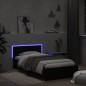 vidaXL Bettgestell mit Kopfteil und LED-Leuchten Schwarz 100x200 cm vidaXL Bettgestell mit Kopfteil und LED-Leuchten Schwarz 100x200 cm